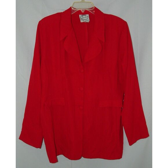 Vintage Red Plus Sz 2X Church Office Lightweight Unlined Suit Jacket SIXTY CANAL - Picture 1 of 3